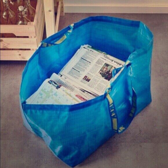 2 IKEA Bags Large Blue Reusable Shopping Bag Tote Laundry Moving Shopping NEW! - Picture 5 of 5